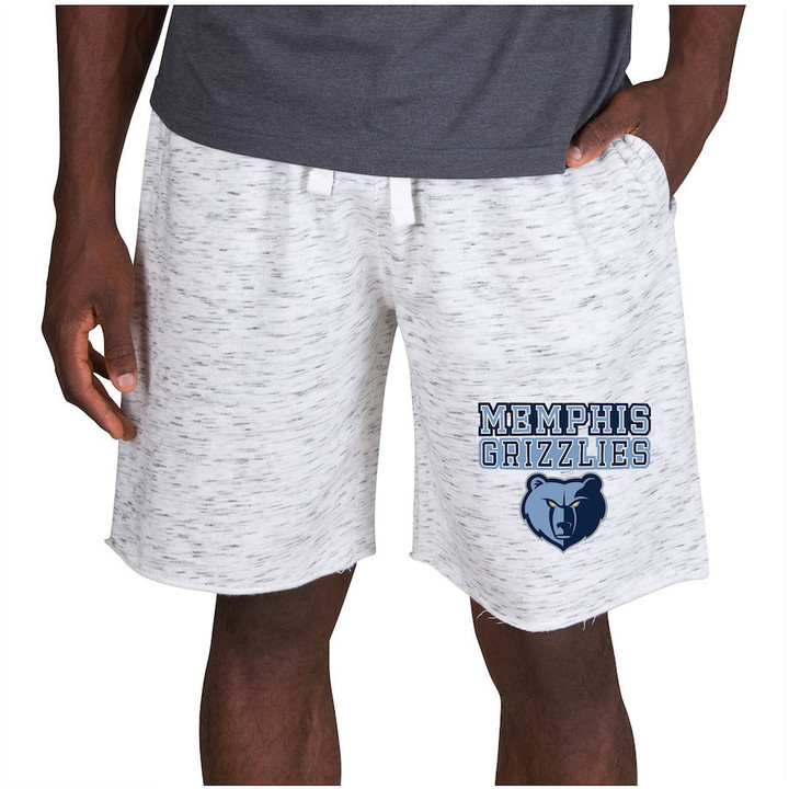 Memphis Grizzlies Concepts Sport Alley Fleece Shorts - White/Charcoal