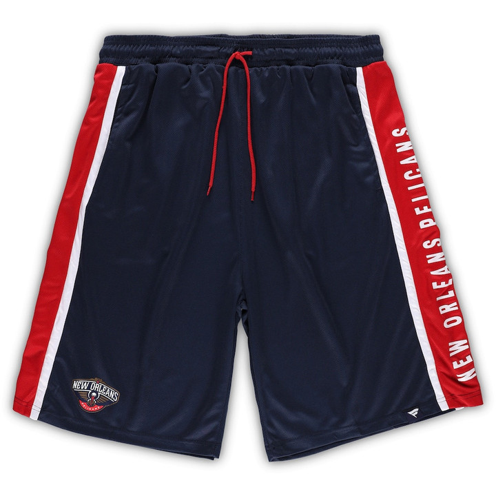 New Orleans Pelicans s Branded Big & Tall Referee Iconic Mesh Shorts - Navy
