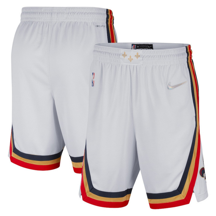 New Orleans Pelicans  2021/22 City Edition Swingman Shorts - White/Gold