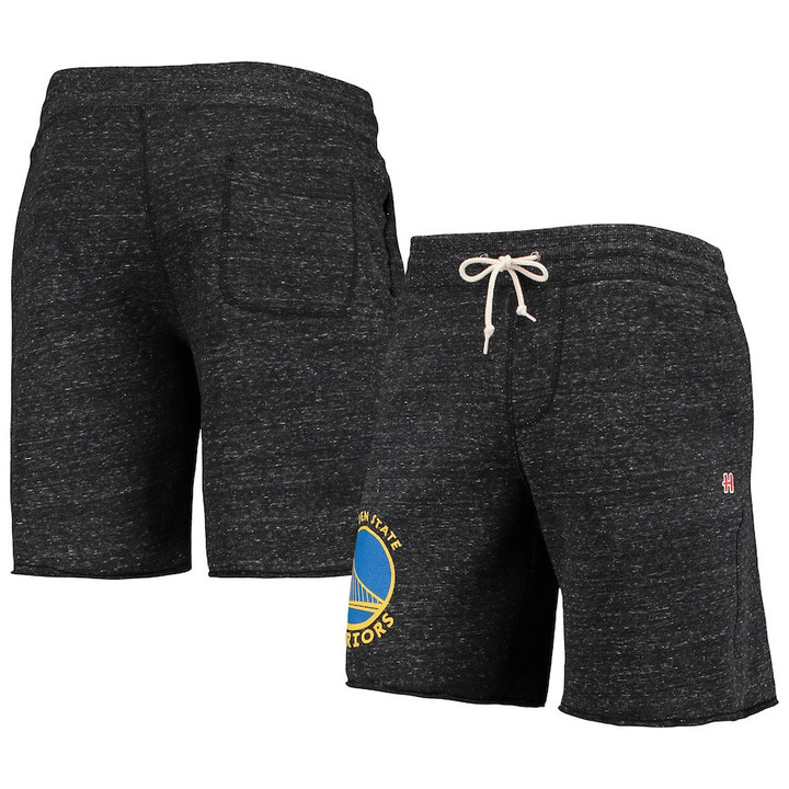 Golden State Warriors Homage Primary Logo Tri-Blend Sweat Shorts - Charcoal
