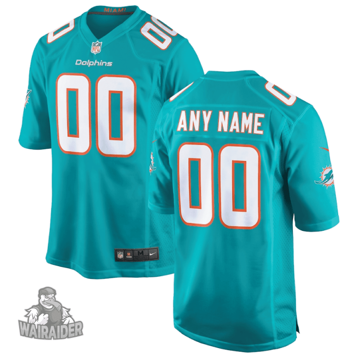 Mens Miami Dolphins Game Custom Jersey - Turbo Green, Custom Dolphins Jersey