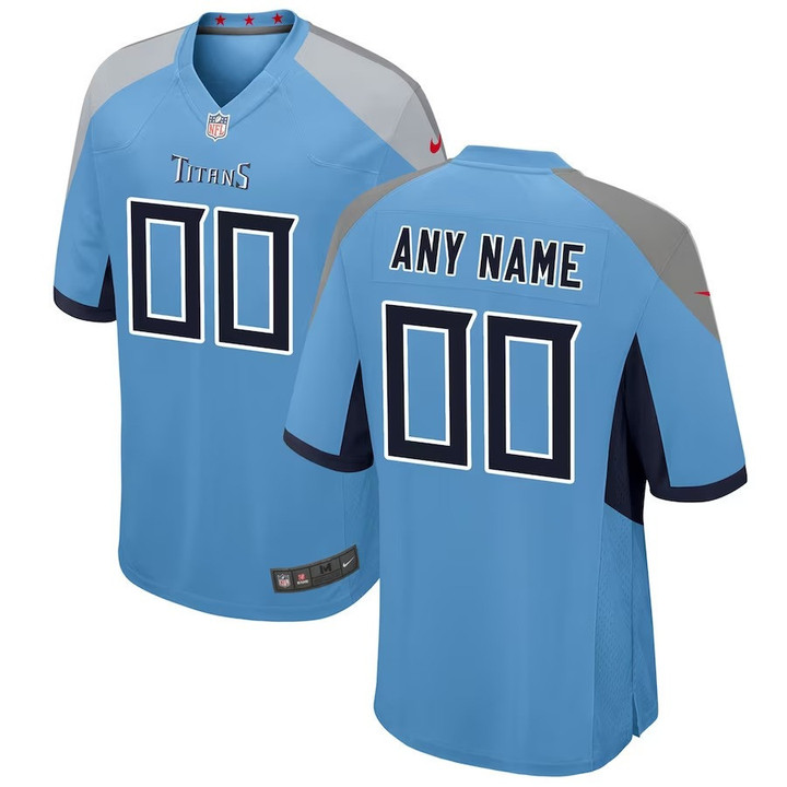 Youth's Tennessee Titans Light Blue Alternate Custom Game Jersey
