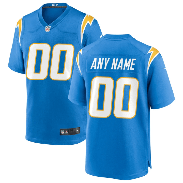 Men's Los Angeles Chargers Custom Game Jersey - Powder Blue