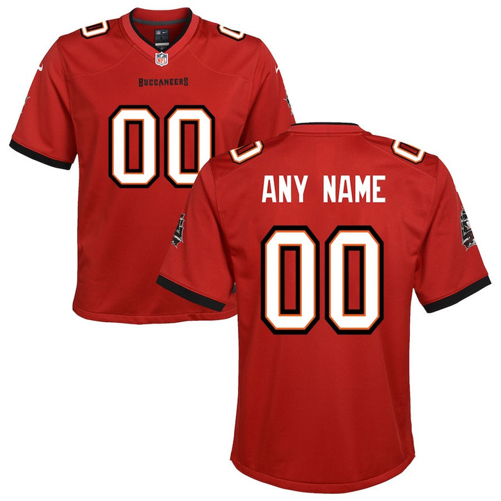 Youth's Tampa Bay Buccaneers Custom Home Game Jersey - Red