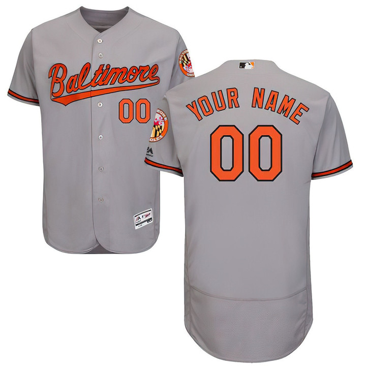 Youth's Baltimore Orioles Grey Custom Flexbase Majestic MLB Jersey