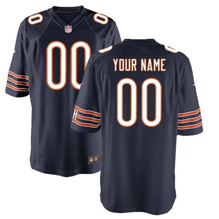 Youth's Chicago Bears Home Custom Game Jersey - Navy