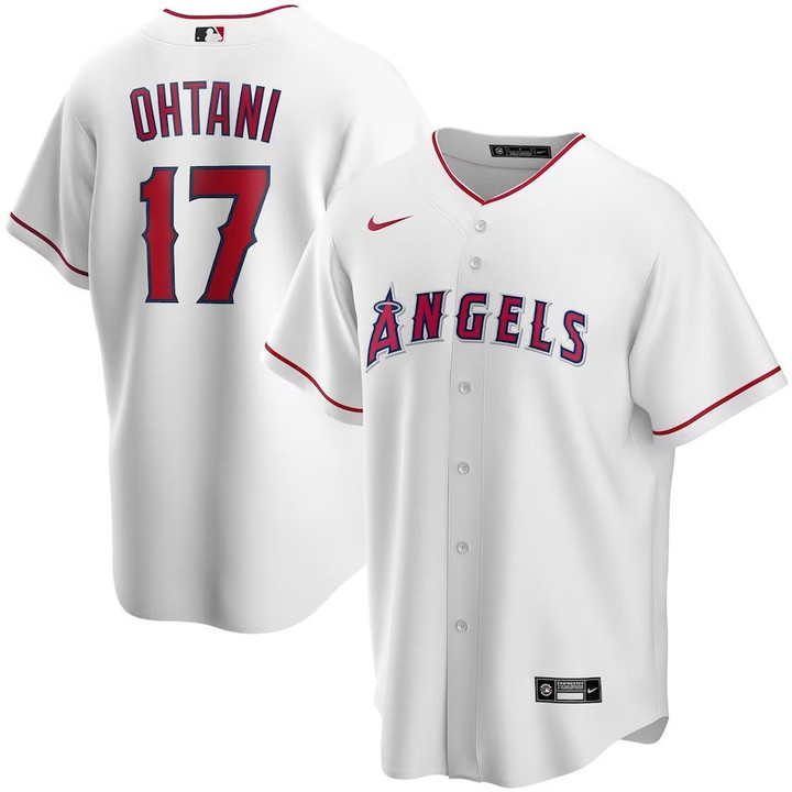 Men's Los Angeles Angels Shohei Ohtani White Home Replica Player Name Jersey