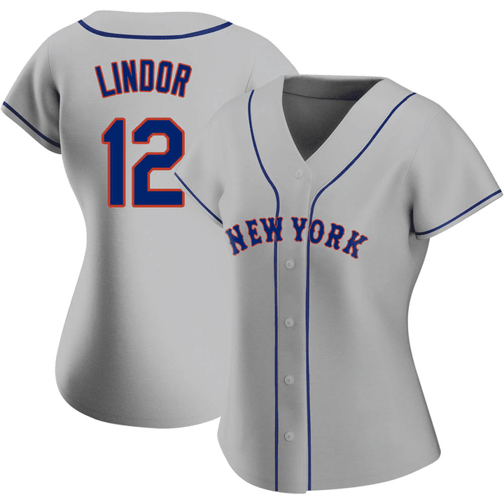 Women's Francisco Lindor New York Mets Road Jersey Gray Replica