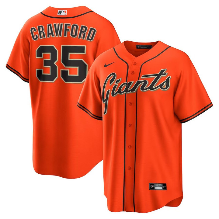 Youth's Brandon Crawford San Francisco Giants Alternate Replica Player Jersey - Orange