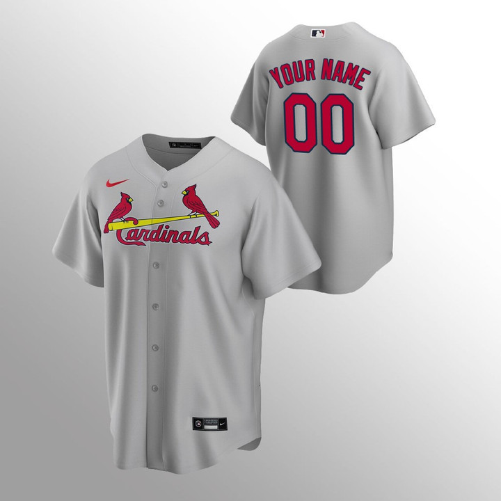 Youth's St. Louis Cardinals Custom #00 Gray Replica Road Jersey
