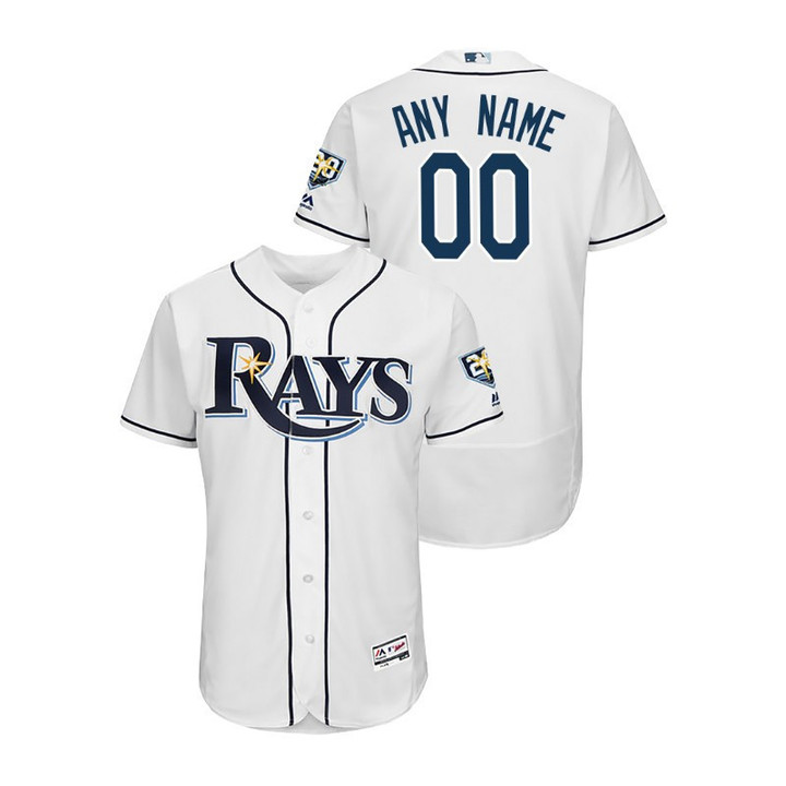 Youth's Tampa Bay Rays White Home Flex Base #00 Custom 20th Anniversary Jersey