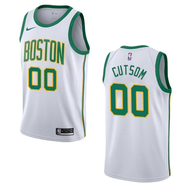 2019-20 Men's Boston Celtics #00 Custom City Swingman Jersey - White