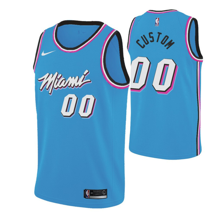 Women's Custom Miami Heat NBA City Edition Blue Jersey