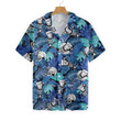 Tropical Blue Leaves Chef Hawaiian Shirt