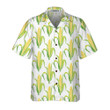 Yellow Corncobs With Green Leaves Corn Hawaiian Shirt, Corn Shirt Short Sleeve, Button Corn Cob Shirt Corn Gift