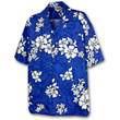 White Flower Blue Hawaiian Shirt