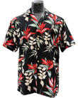 Heliconia and Paradise Black Hawaiian Shirt