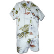 White Map of Hawaii Boy's Hawaiian Shirt and Shorts