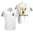 Milwaukee Bucks Basketball Classic Mascot Logo Gift For Bucks Fans White Hawaiian Shirt
