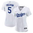 Women's Los Angeles Dodgers #5 Freddie Freeman White Jersey