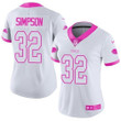 Women's Buffalo Bills O.J. Simpson #32 White Pink Stitched NFL Elite Jersey