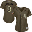 Bo Jackson Chicago White Sox Green Salute to Service Women's Stitched Baseball Jersey