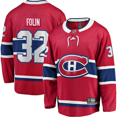 Christian Folin Montreal Canadiens Wairaiders Home Breakaway Player- Red Color Jersey