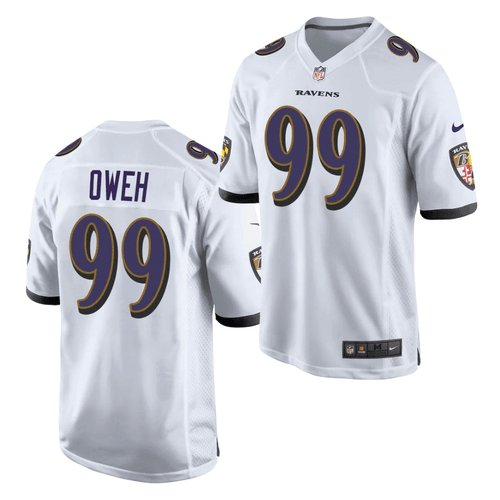 Baltimore Ravens Jayson Oweh 2021 NFL Draft Game- White Jersey