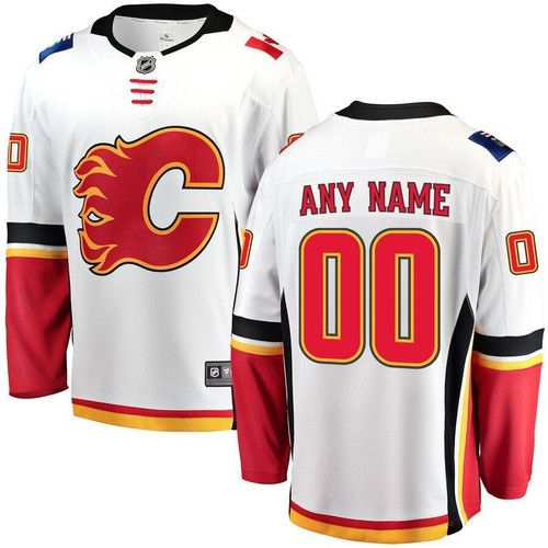 Calgary Flames Wairaiders Away Breakaway Custom- White Jersey