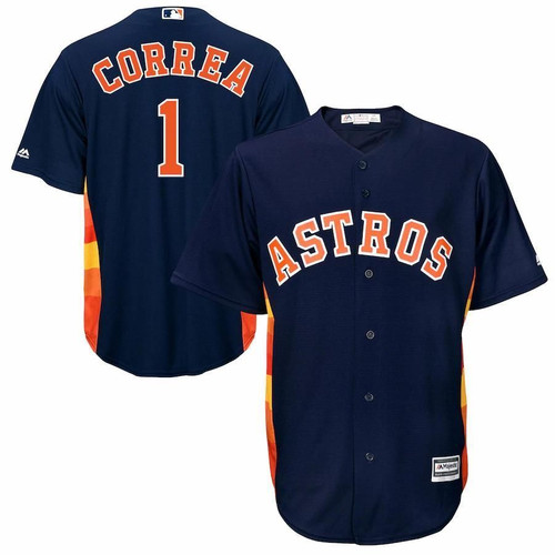 Carlos Correa Houston Astros Majestic icial Cool Base Player- Navy Jersey