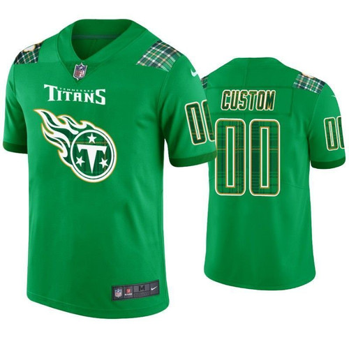 St. Patrick's Day Tennessee Titans Custom Jersey Kelly Green - Men's