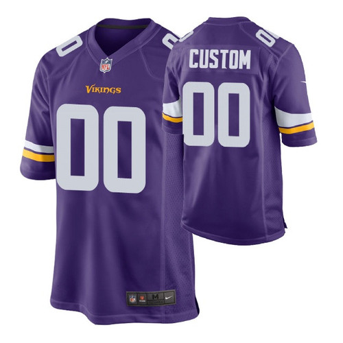 Men's - Minnesota Vikings #00 Custom Purple Game Jersey