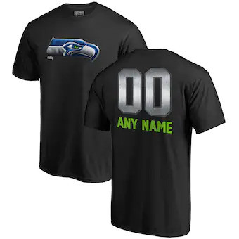 Seattle Seahawks NFL Pro Line Customized Midnight Mascot T-Shirt - Black