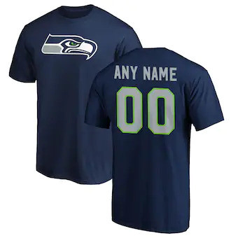 College Navy Seattle Seahawks Winning Streak Customized Any Name & Number T-Shirt