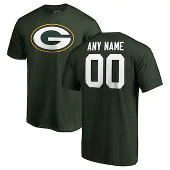 Green Bay Packers Customized Icon Name & Number T-Shirt - Green