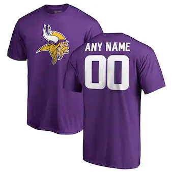 Minnesota Vikings Custommized Icon Name & Number T-Shirt - Purple