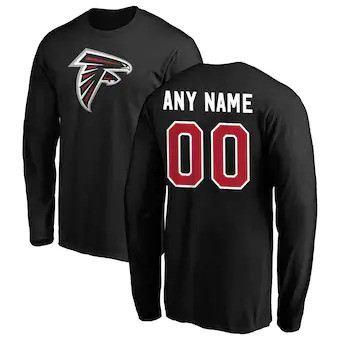 Youth Atlanta Falcons Customized Winning Streak Name & Number Long Sleeve T-Shirt - Black