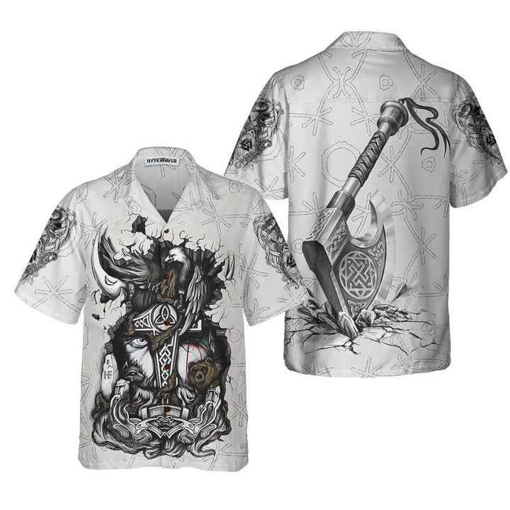 Viking Tattoo Hawaiian Shirt, Viking Odin Shirt For Men And Women