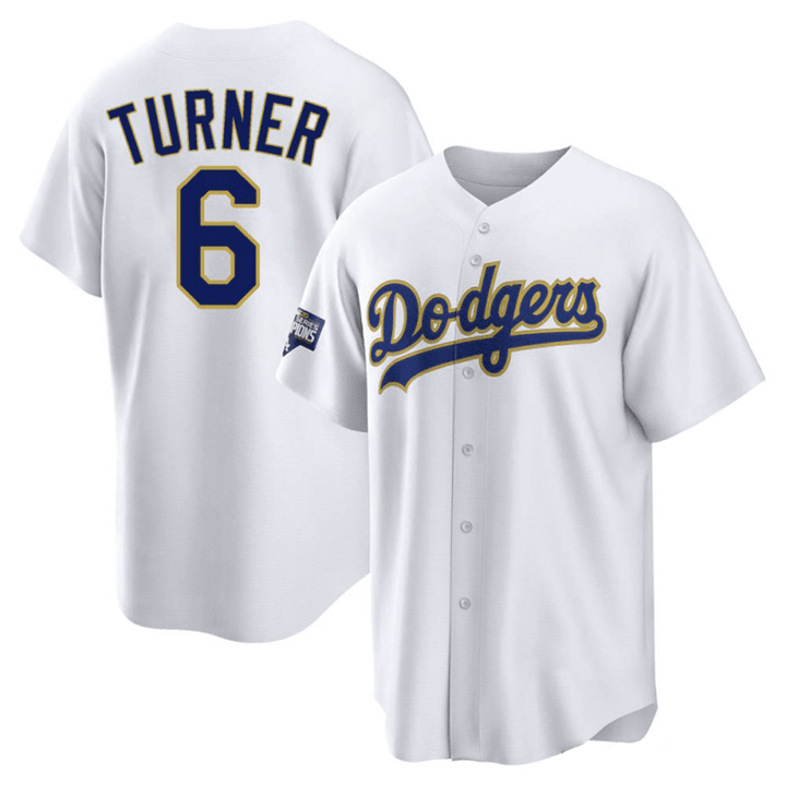 Men's Los Angeles Dodgers Trea Turner White Jersey