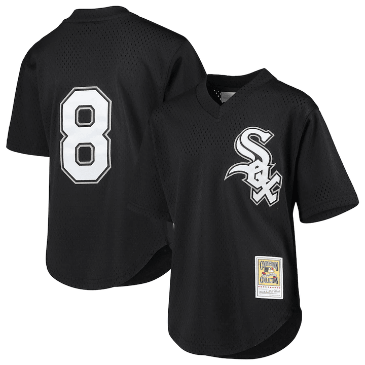 Youth Chicago White Sox Bo Jackson Mitchell & Ness Black Cooperstown Collection Mesh Batting Practice Jersey