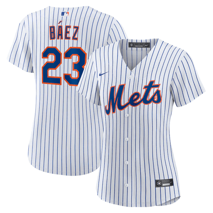 Women's New York Mets Javier Baez White Home Official Replica Player Jersey