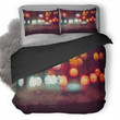 Abstract Night City Traffic Bokeh Effect Bedding Set , Comforter Set