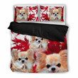 Valentine&#039;S Day Special Chihuahua On Red Print Bedding Set , Comforter Set