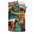 Beautiful Texas Longhorn Cattle (Cow) Print Bedding Set , Comforter Set