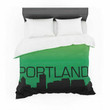 &amp;quot;Portland&amp;quot; Green Black Featherweight3D Customize Bedding Set/ Duvet Cover Set/  Bedroom Set/ Bedlinen , Comforter Set
