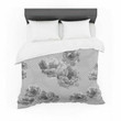 Pellerina Design &amp;quot;Lace Peony in Gray&amp;quot; Grey Floral Featherweight3D Customize Bedding Set Duvet Cover SetBedroom Set Bedlinen , Comforter Set
