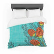 Nanditaingh &amp;quot;Red Flowers&amp;quot; Blue Orange Cotton3D Customize Bedding Set Duvet Cover SetBedroom Set Bedlinen , Comforter Set