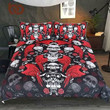 kull With WingsRoses Gothic Hippie Red Black White Adults Bedspread Vintage et3D Customize Bedding Set Duvet Cover SetBedroom Set Bedlinen , Comforter Set