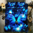 Glowing Blue Butterfly3D Customize Bedding Set Duvet Cover SetBedroom Set Bedlinen , Comforter Set