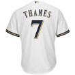 Eric Thames Milwaukee Brewers Majestic Cool Base- White Jersey